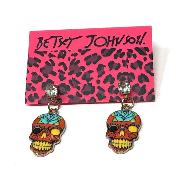 Betsey Johnson Multicolor Skull Earrings - Picture 1 of 4